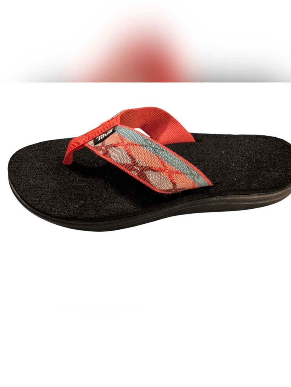 Teva Voya Flip Flop Sandals Womens 6 Orange Geometric Pattern Straps Like New - Picture 4 of 9
